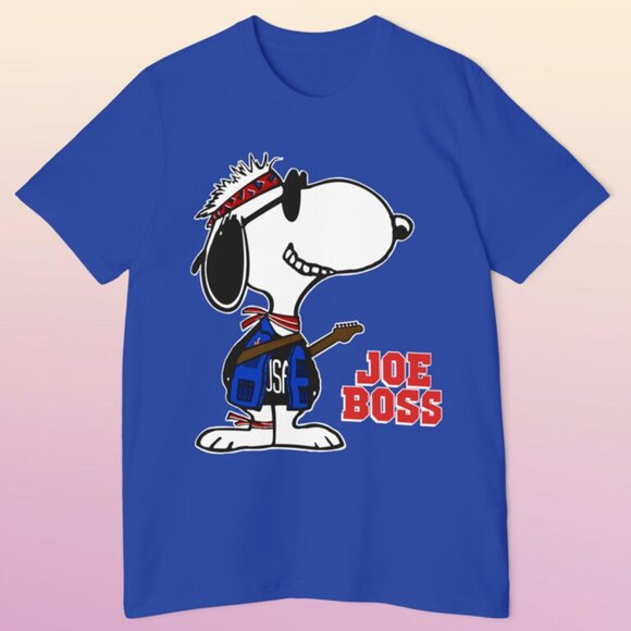 Snoopy Boss Bruce Springsteen Rock Music Cartoon Mashup Graphic T-Shirt 150 - Picture 1 of 5